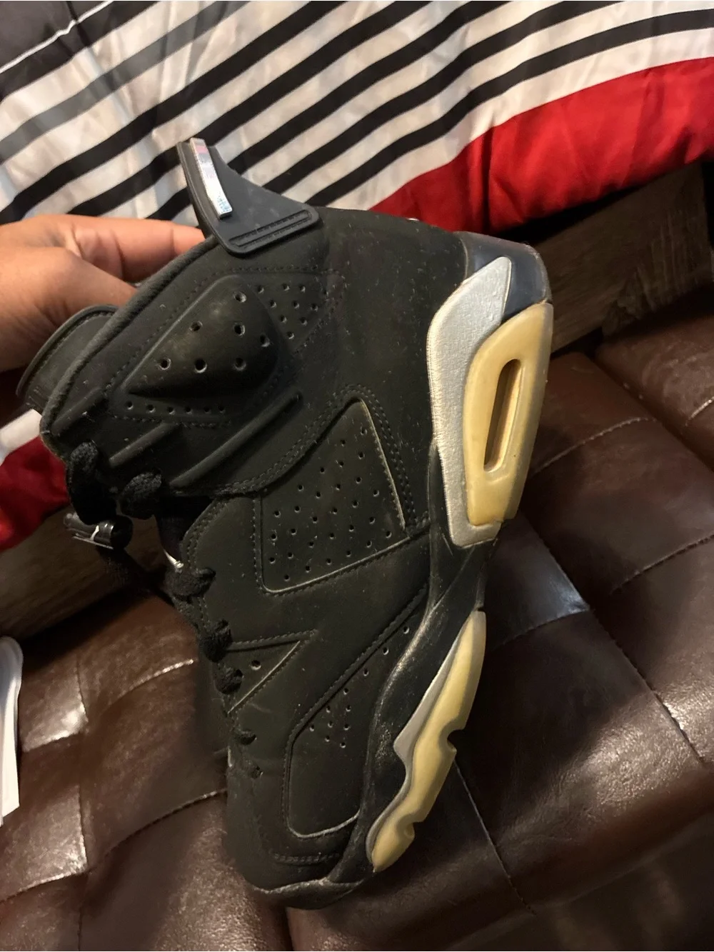 Men's air Jordan 6 Black High-Top Athletic Sneakers